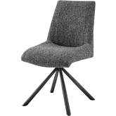 Viona Swivel Dining Chair Dark Gray Fabric (Set of 2)